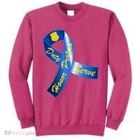 Police Duty Honor Protect Serve Ribbon Sweatshirt thumb 0