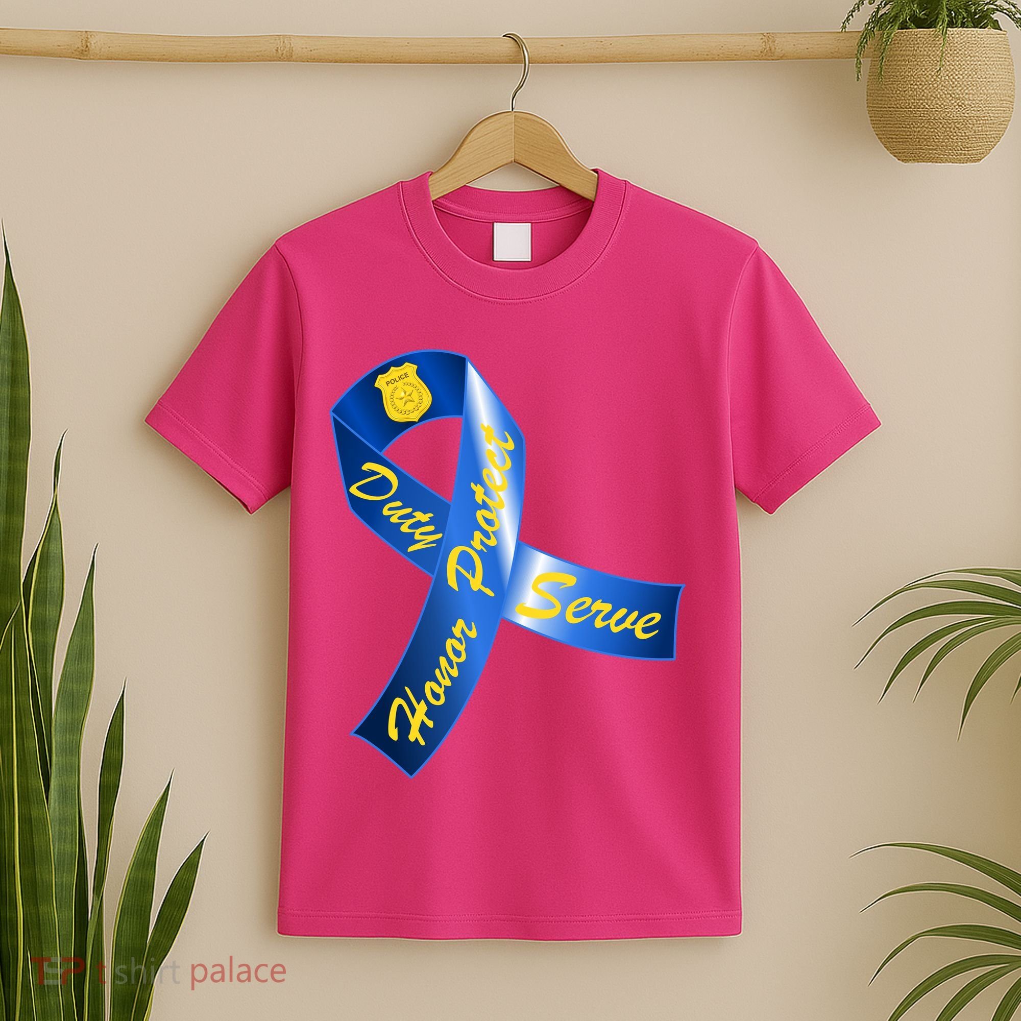 Police Duty Honor Protect Serve Ribbon T-Shirt