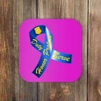 Police Duty Honor Protect Serve Ribbon Coaster thumb 0