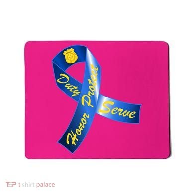Police Duty Honor Protect Serve Ribbon Mousepad