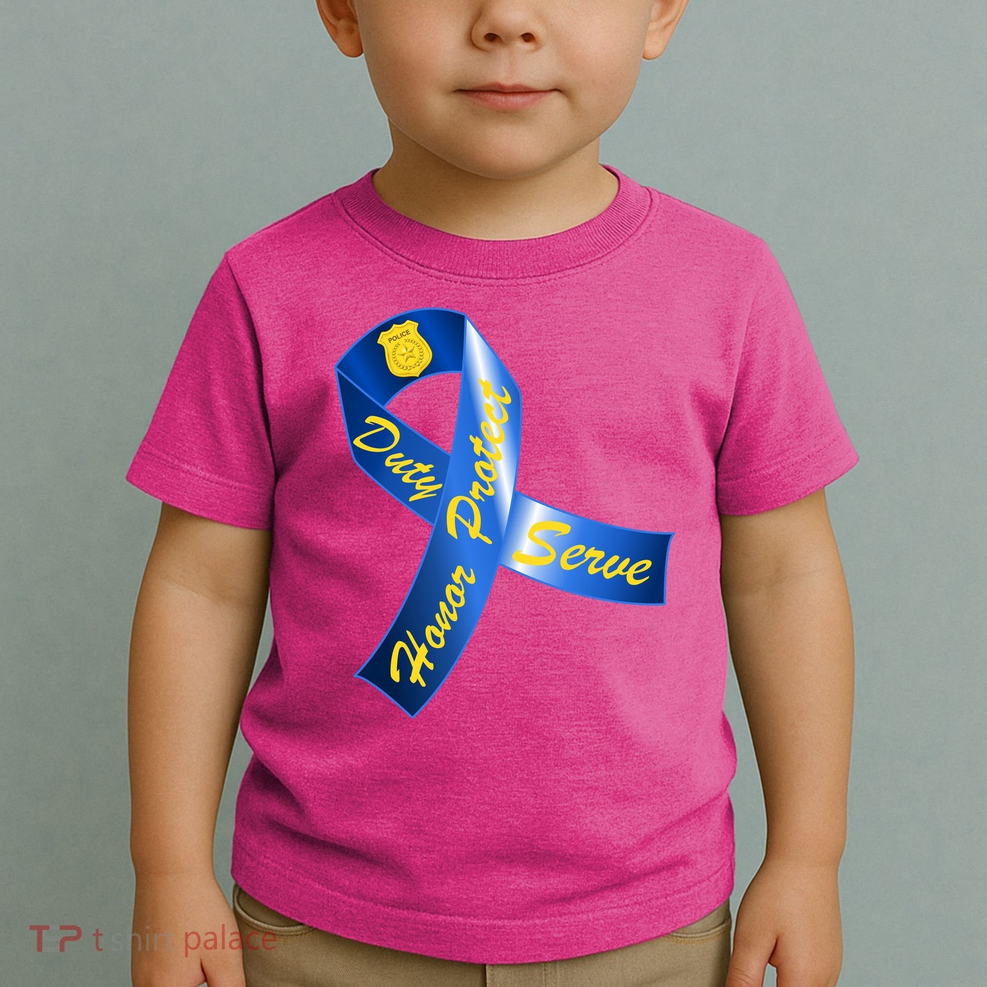 Police Duty Honor Protect Serve Ribbon Toddler T-Shirt