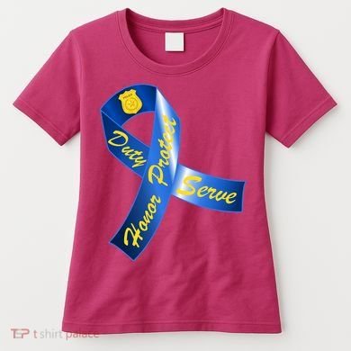 Police Duty Honor Protect Serve Ribbon Women's T-Shirt