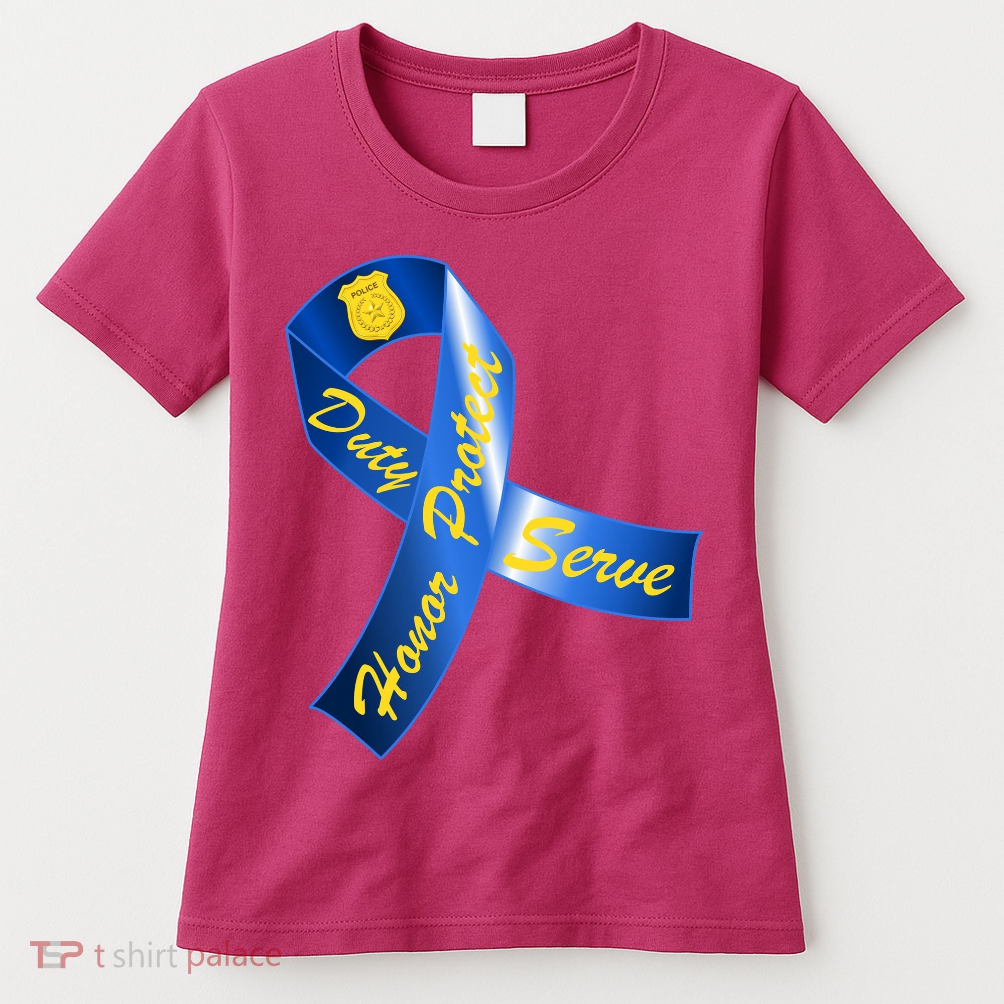 Police Duty Honor Protect Serve Ribbon Women's T-Shirt