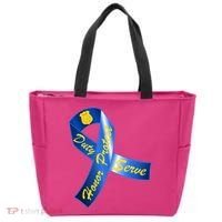 Police Duty Honor Protect Serve Ribbon Tote Bag thumb 0