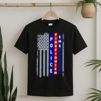 Police Firefighter EMS American Flag T-Shirt thumb 2
