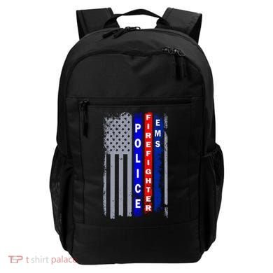 Police Firefighter EMS American Flag Backpack