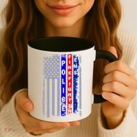 Police Firefighter EMS American Flag Coffee Mug thumb 3