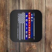 Police Firefighter EMS American Flag Coaster thumb 0