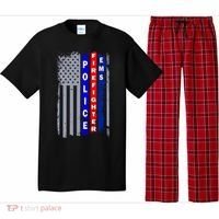 Police Firefighter EMS American Flag Pajama Set thumb 0