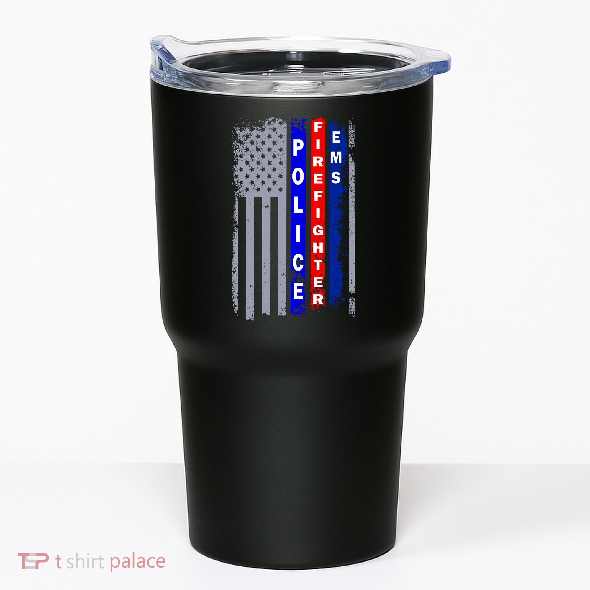 Police Firefighter EMS American Flag Tumbler