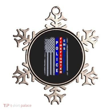 Police Firefighter EMS American Flag Ornament