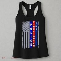 Police Firefighter EMS American Flag Women's Tank Top thumb 3
