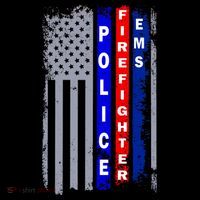 Police Firefighter EMS American Flag Baby Bodysuit thumb 2