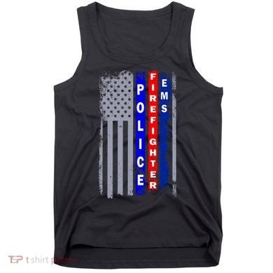 Police Firefighter EMS American Flag Tank Top