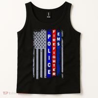 Police Firefighter EMS American Flag Tank Top thumb 2
