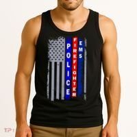 Police Firefighter EMS American Flag Tank Top thumb 3