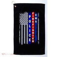 Police Firefighter EMS American Flag Golf Towel thumb 0