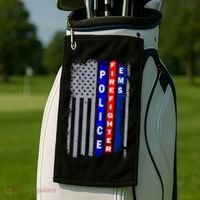 Police Firefighter EMS American Flag Golf Towel thumb 2