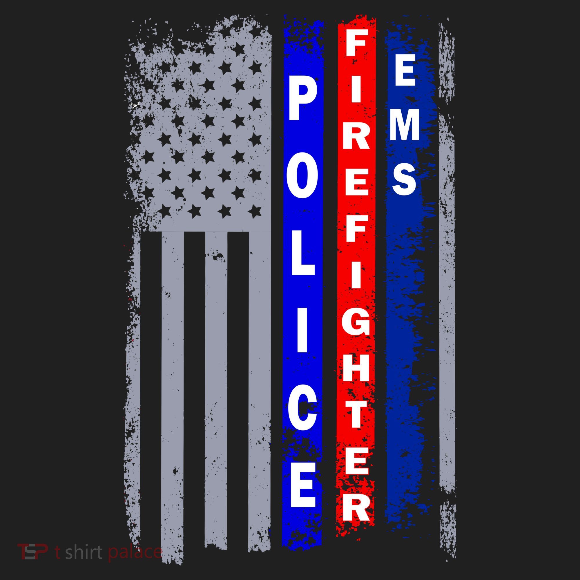 Police Firefighter EMS American Flag Golf Towel