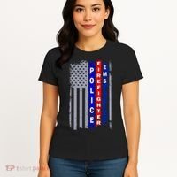 Police Firefighter EMS American Flag Women's T-Shirt thumb 4