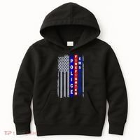 Police Firefighter EMS American Flag Kids Hoodie thumb 0