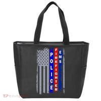Police Firefighter EMS American Flag Tote Bag thumb 0