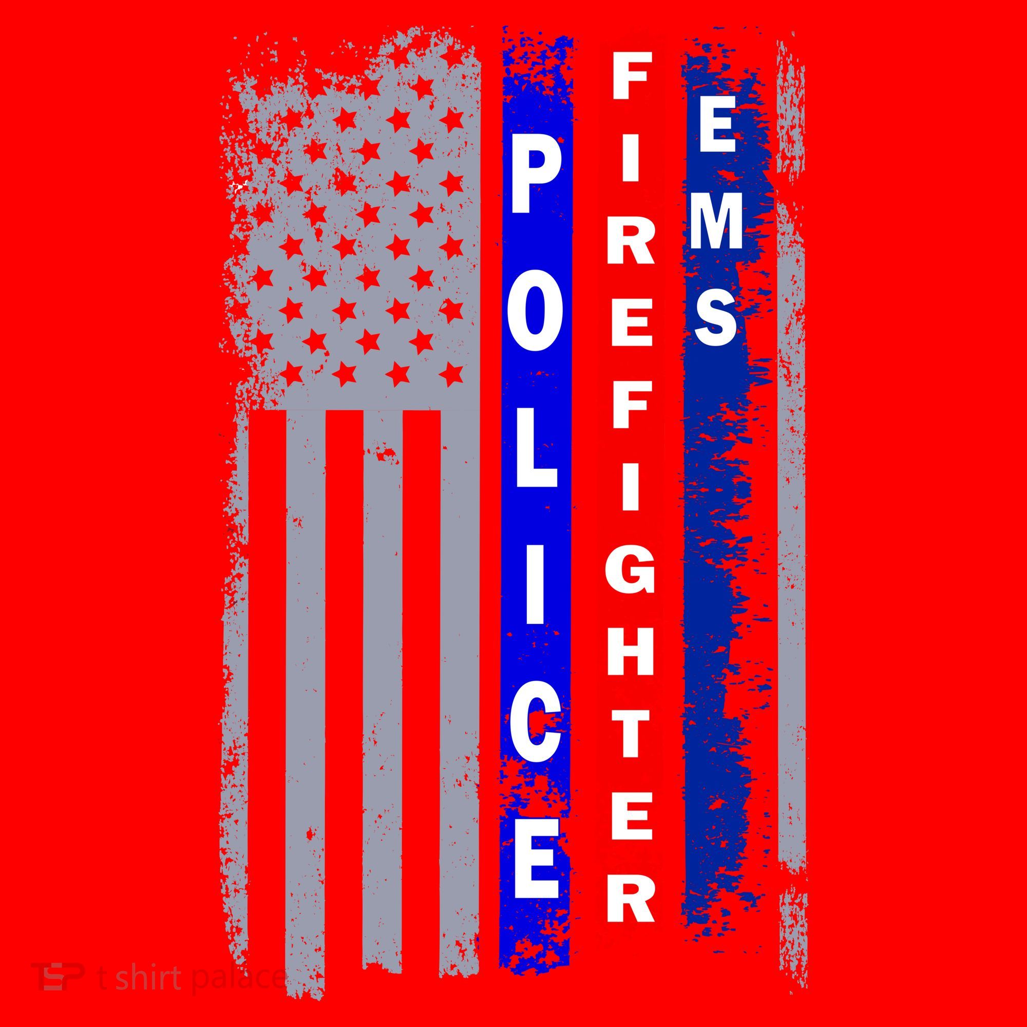 Police Firefighter EMS American Flag Santa Hat