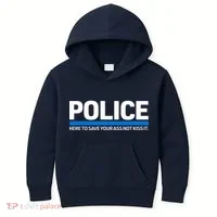 Police Here to Save Lives Kids Hoodie thumb 0