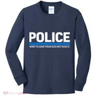 Police Here to Save Lives Kids Long Sleeve Shirt thumb 0