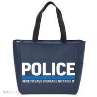 Police Here to Save Lives Tote Bag thumb 0