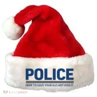 Police Here to Save Lives Santa Hat thumb 0