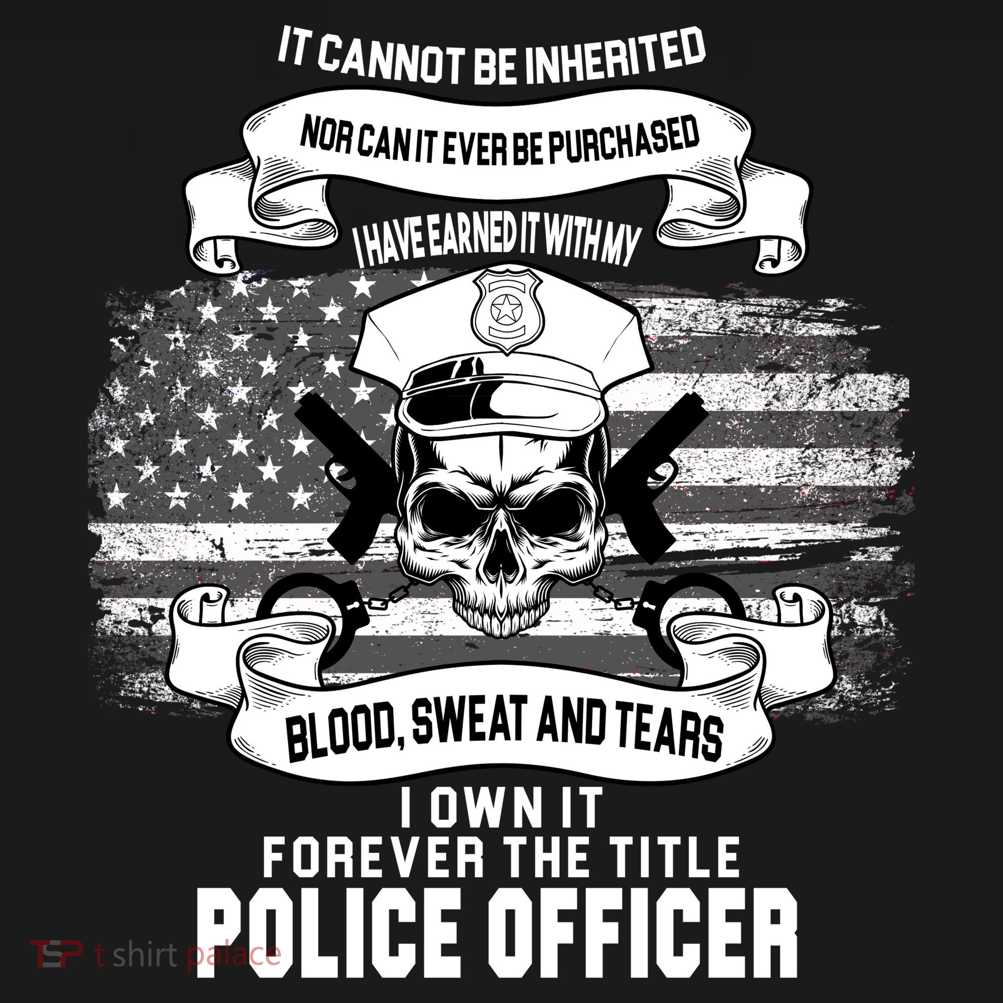 Police Officer Earned It Sweat Blood Tears Doggie Tank