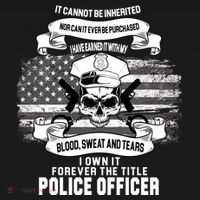 Police Officer Earned It Sweat Blood Tears Bucket Hat thumb 4