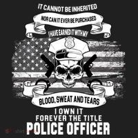 Police Officer Earned It Sweat Blood Tears Beanie thumb 2