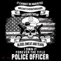 Police Officer Earned It Sweat Blood Tears Women's Hoodie thumb 2