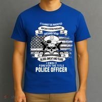 Police Officer Earned It Sweat Blood Tears T-Shirt thumb 3