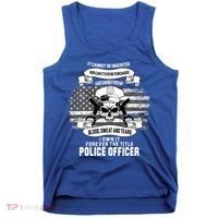 Police Officer Earned It Sweat Blood Tears Tank Top thumb 0