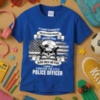 Police Officer Earned It Sweat Blood Tears Kids T-Shirt thumb 3