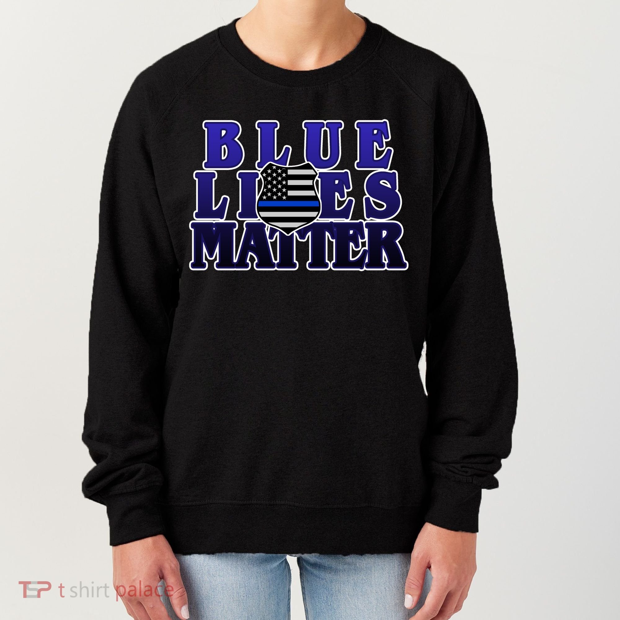 Police Shield Blue Lives Matter Women's Sweatshirt