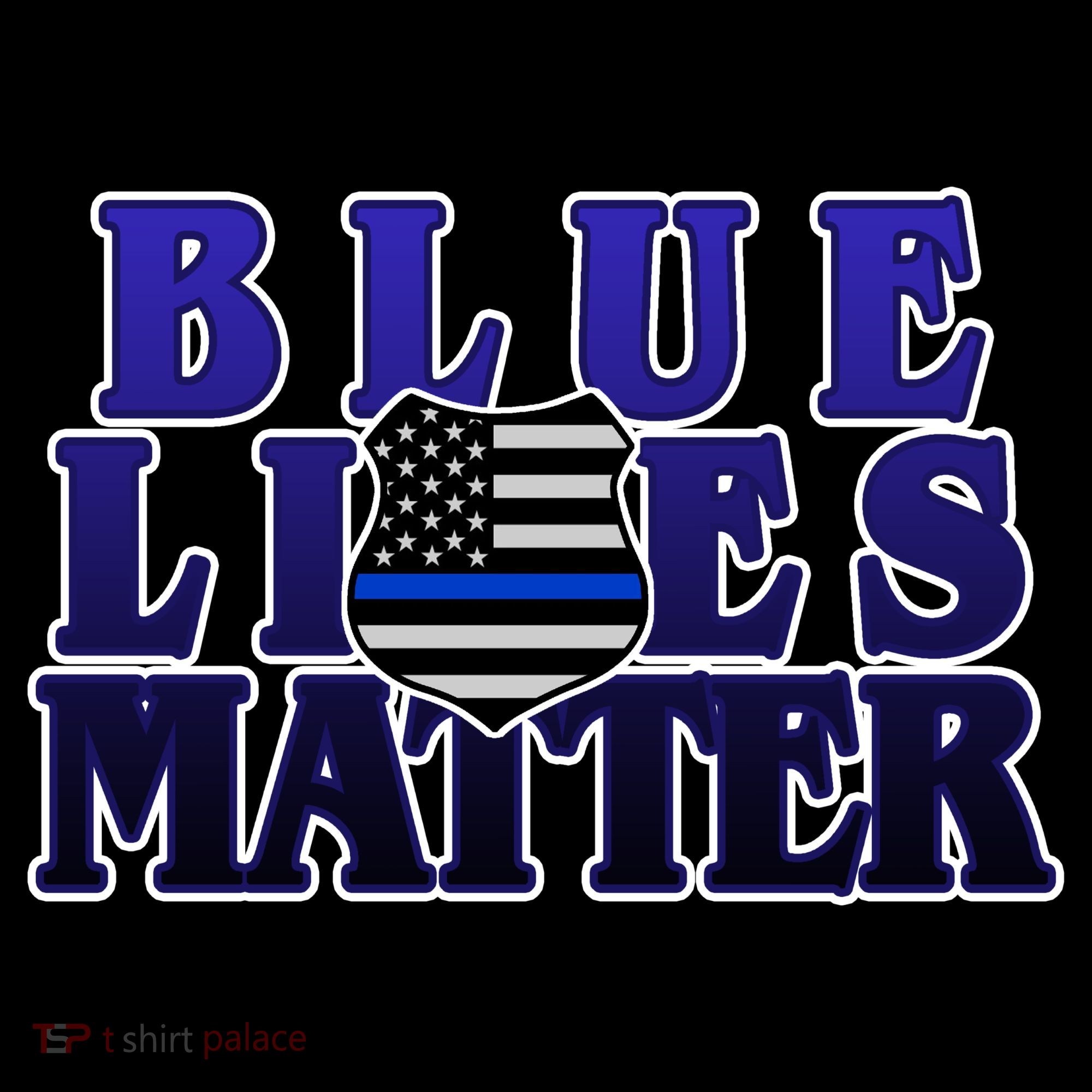 Police Shield Blue Lives Matter Long Sleeve Shirt