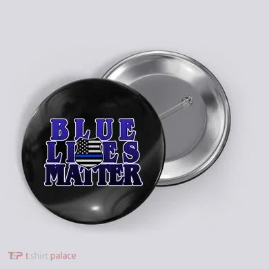 Police Shield Blue Lives Matter Button