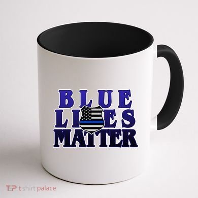 Police Shield Blue Lives Matter Coffee Mug back