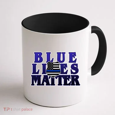 Police Shield Blue Lives Matter Coffee Mug back