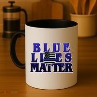 Police Shield Blue Lives Matter Coffee Mug thumb 4