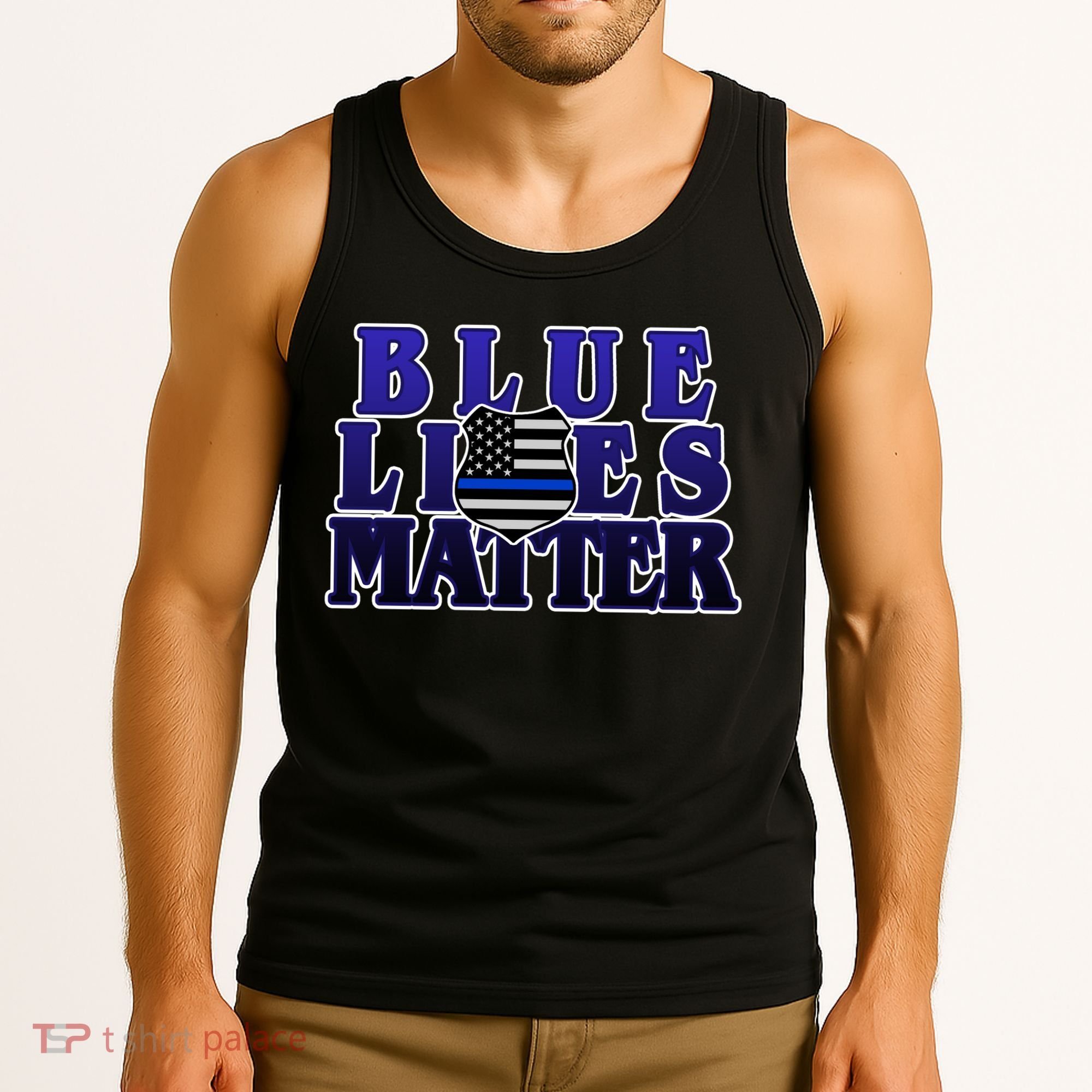 Police Shield Blue Lives Matter Tank Top