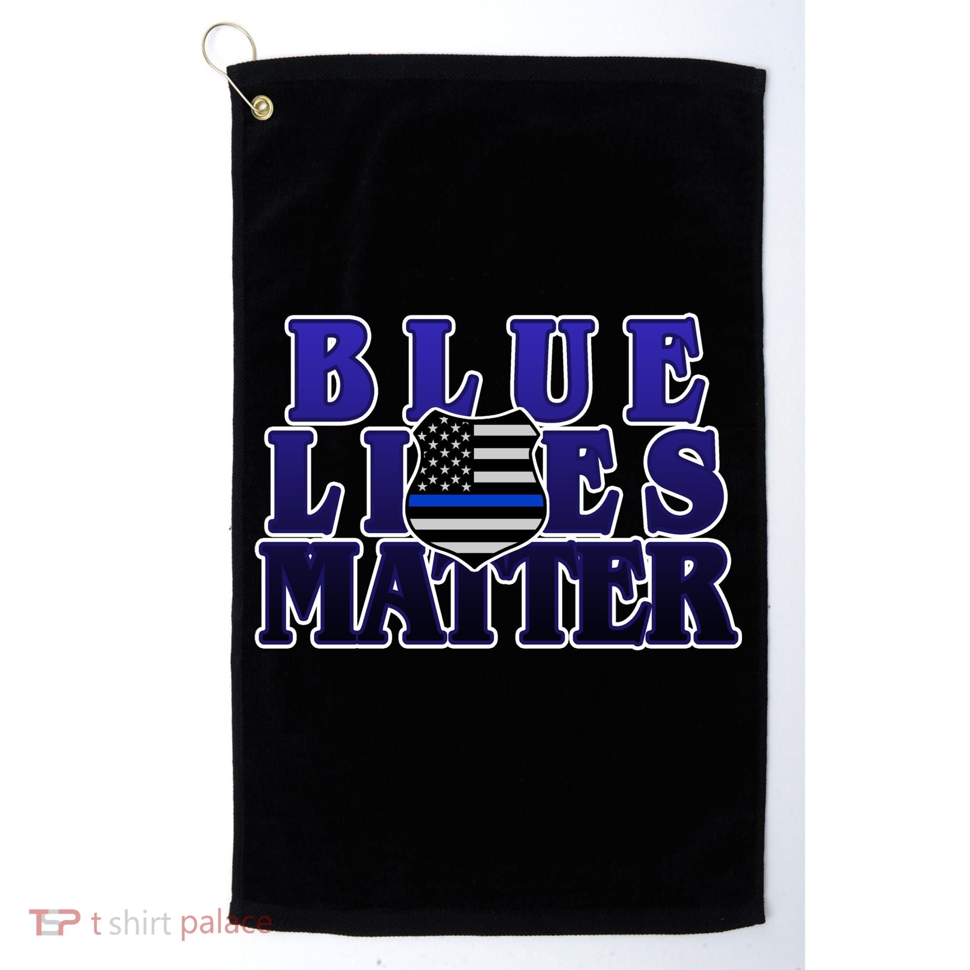 Police Shield Blue Lives Matter Golf Towel