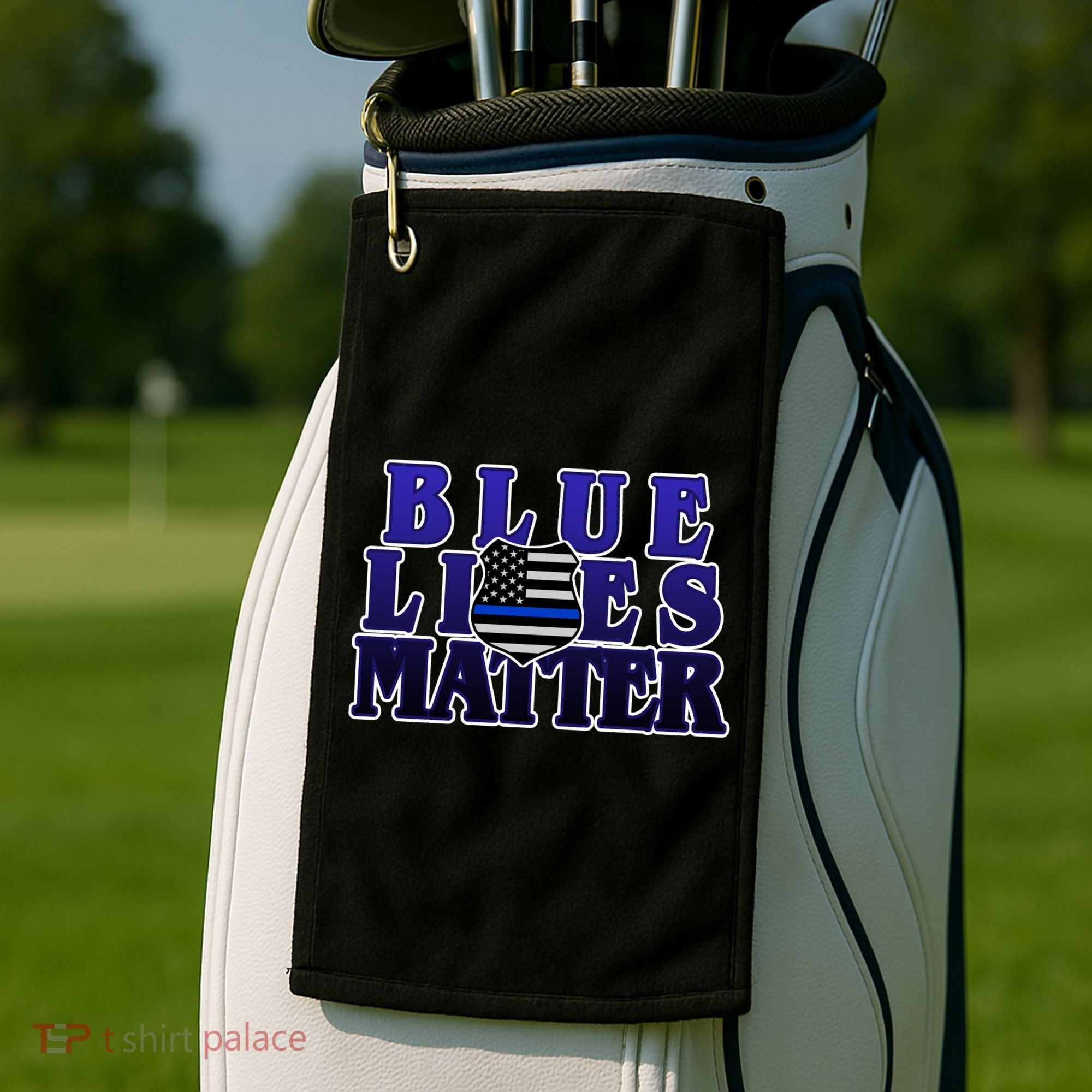 Police Shield Blue Lives Matter Golf Towel