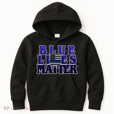 Police Shield Blue Lives Matter Kids Hoodie