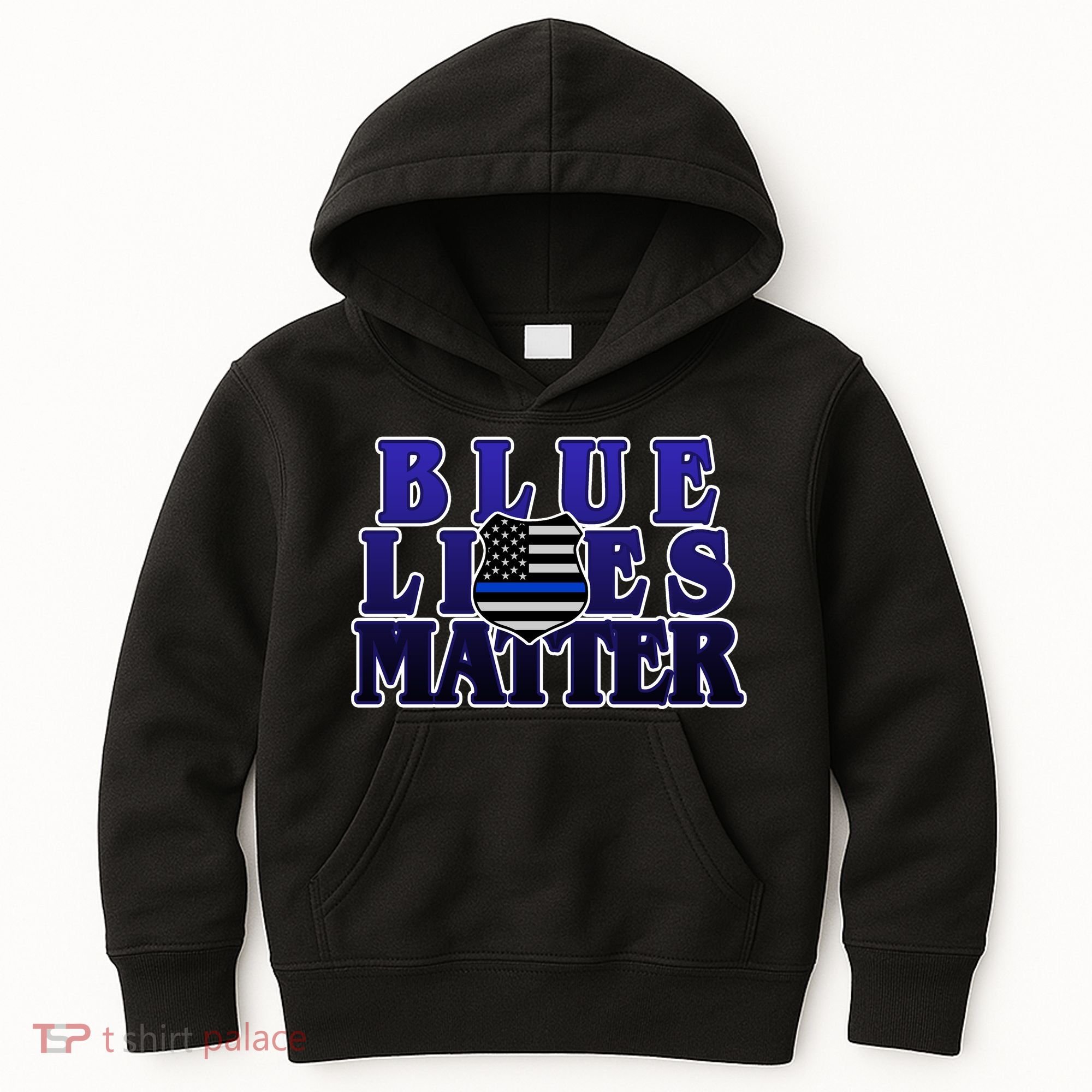 Police Shield Blue Lives Matter Kids Hoodie