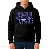 Police Shield Blue Lives Matter Kids Hoodie thumb 4